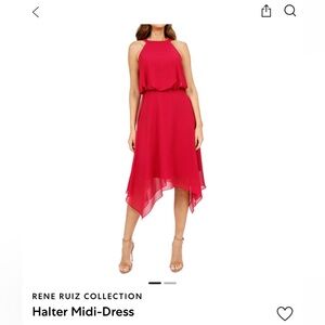 Rene Ruiz collection pink halter midi dress nwt size 18